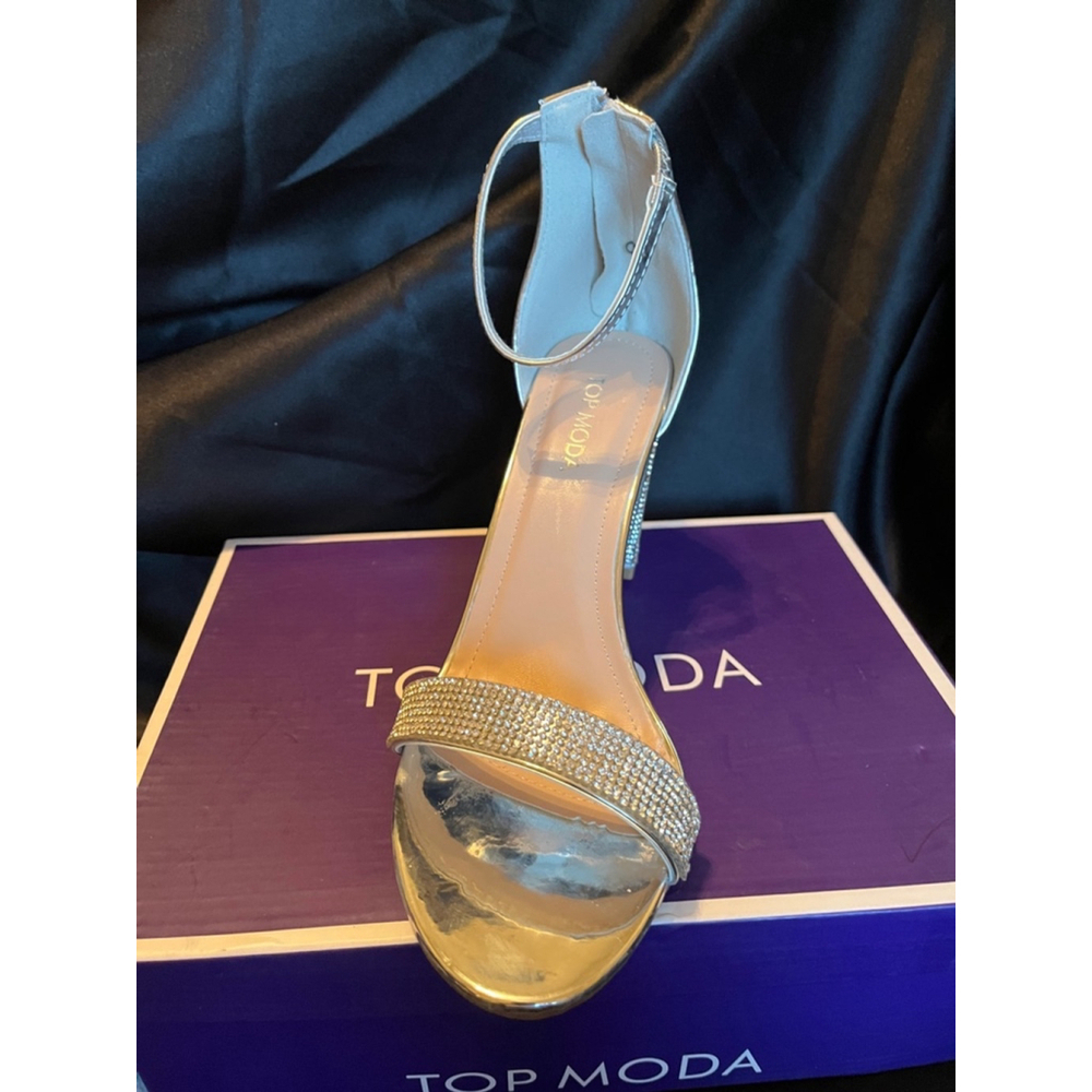 TOP MODA~ CHUNKY BLING HEELS.~8.5 NWOT - Picture 6 of 10